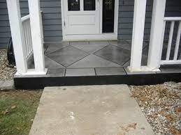 Poured and stamped concrete porch